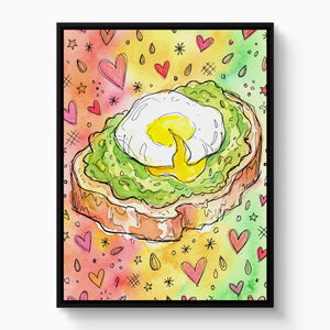 Avocado Toast Hearts - Luxury Wall Art