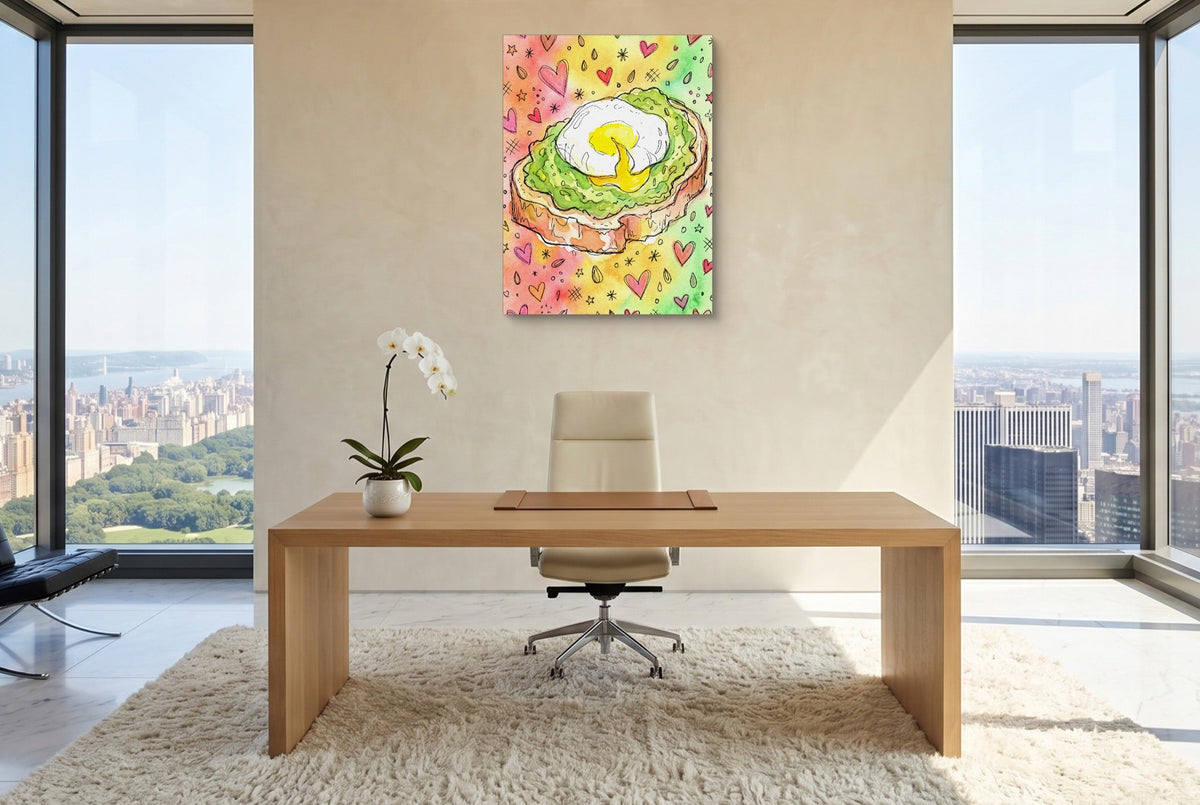 Avocado Toast Hearts - Luxury Wall Art