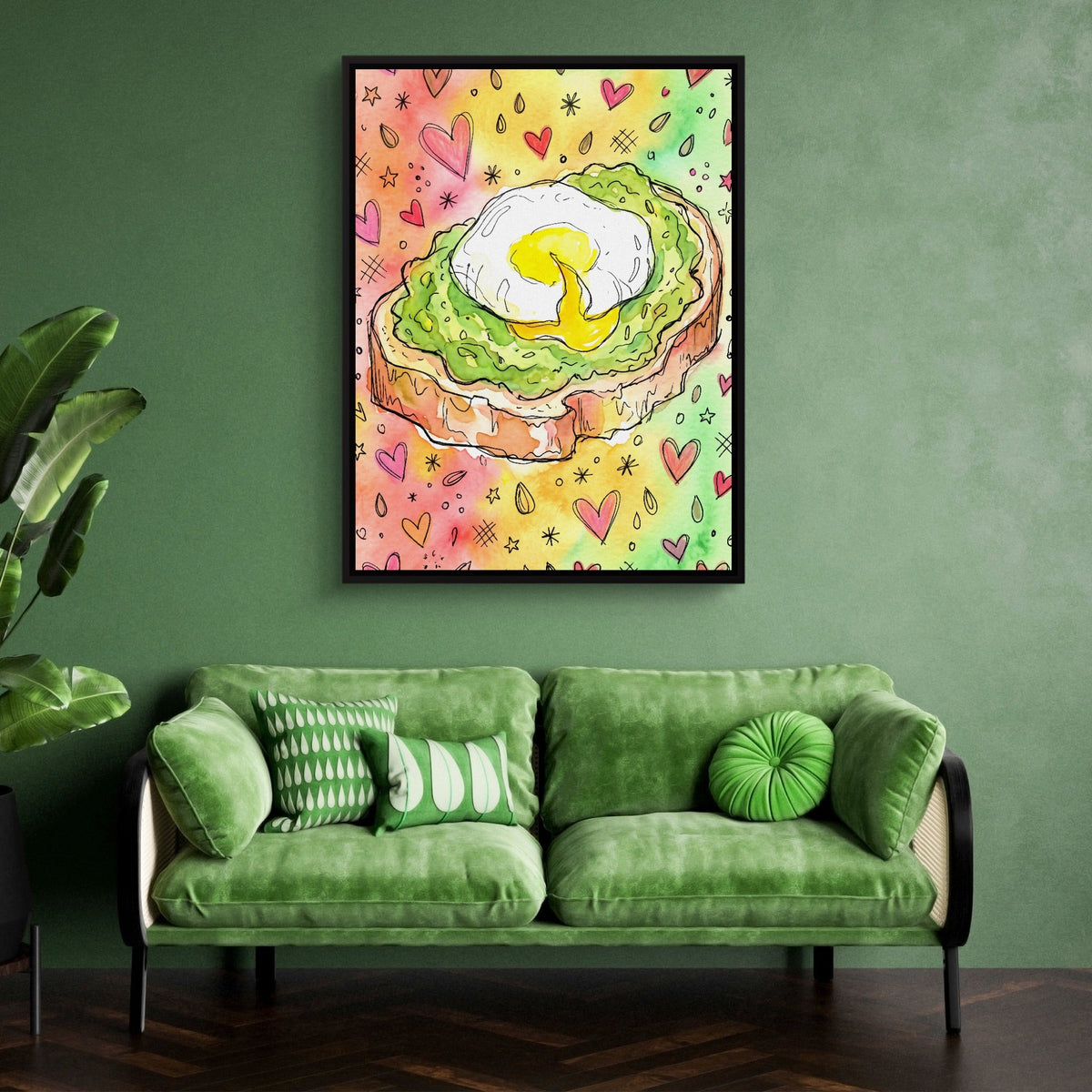 Avocado Toast Hearts - Luxury Wall Art