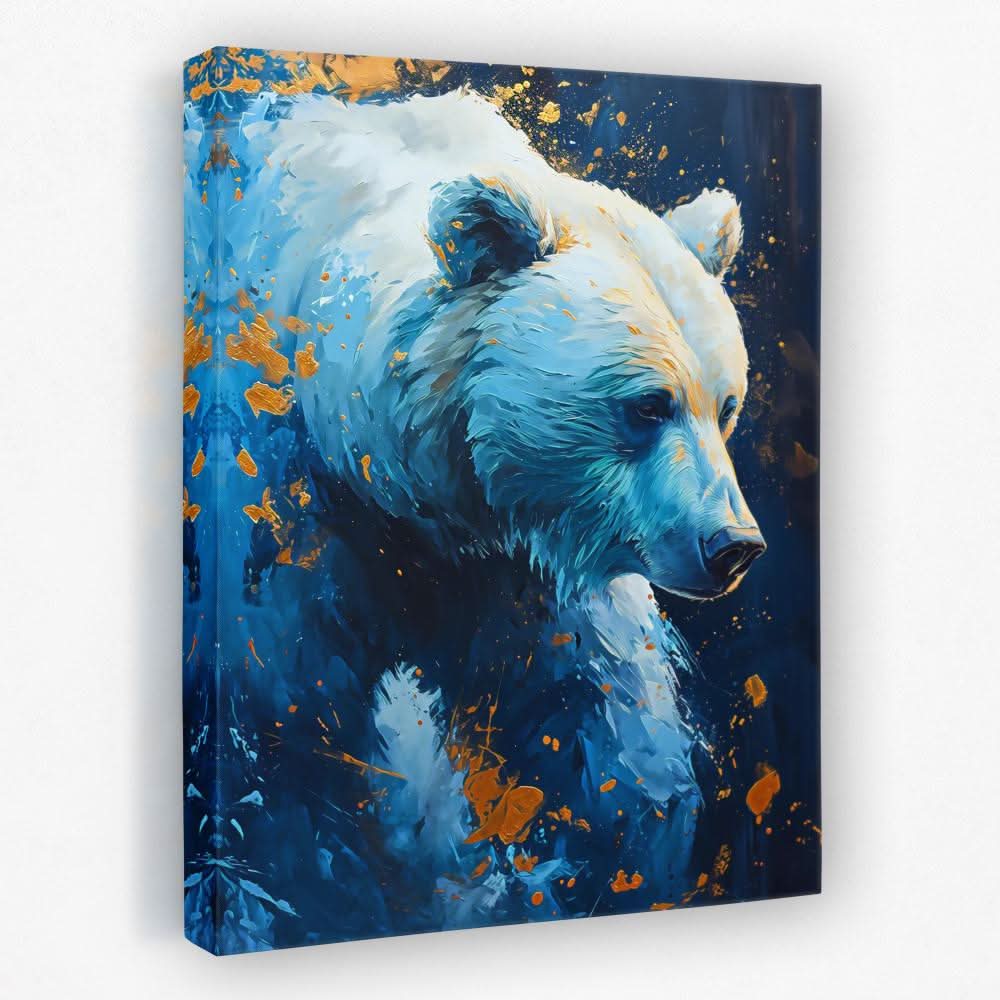 Azul Running Bear - Animals Canvas Wall Art