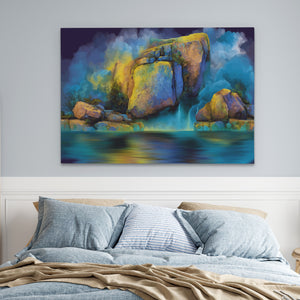 Azure Cliffs Rising - Luxury Wall Art
