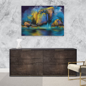 Azure Cliffs Rising - Luxury Wall Art