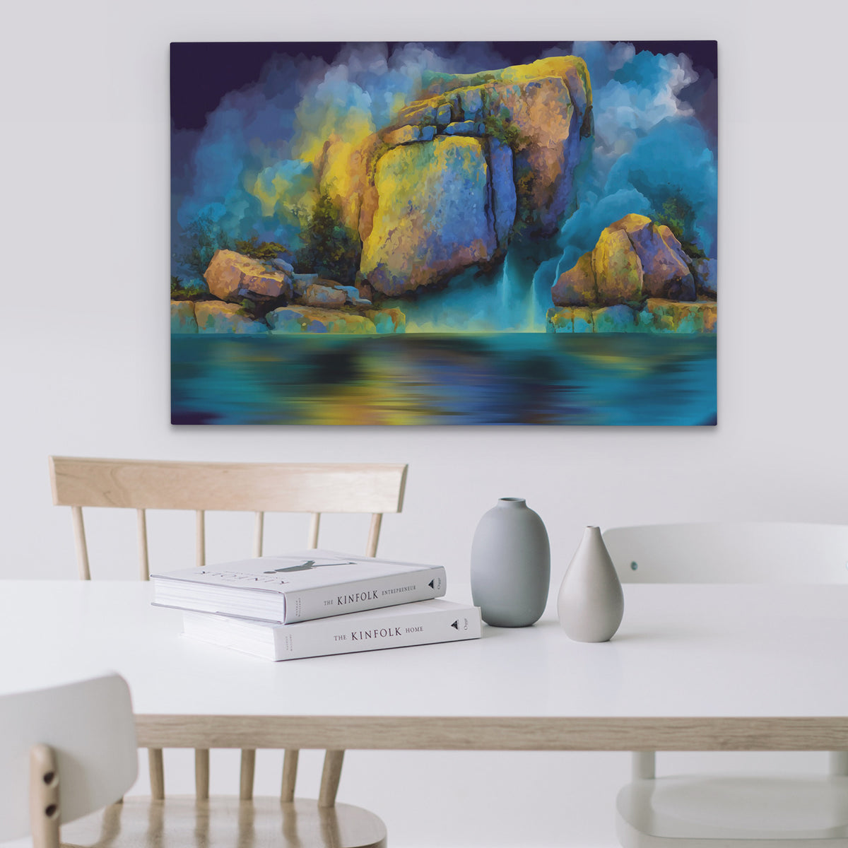 Azure Cliffs Rising - Luxury Wall Art