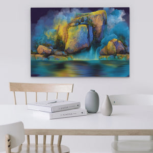 Azure Cliffs Rising - Luxury Wall Art