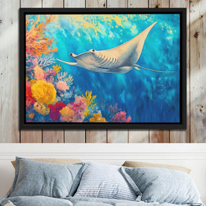 Azure Depths Manta Ray - Luxury Wall Art