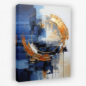 Azure Gold Circle - Luxury Wall Art