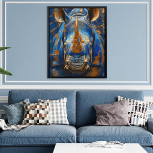 Azure Rhino - Luxury Wall Art