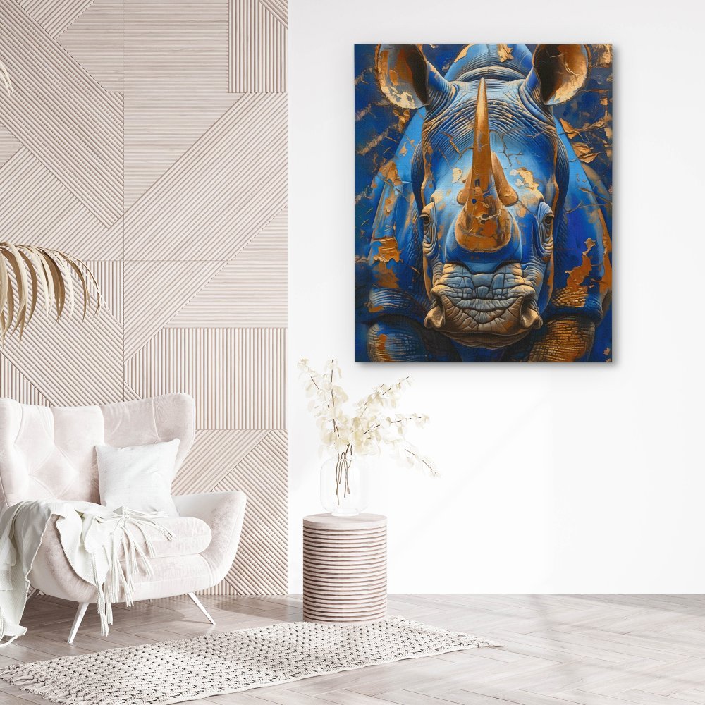 Azure Rhino - Luxury Wall Art