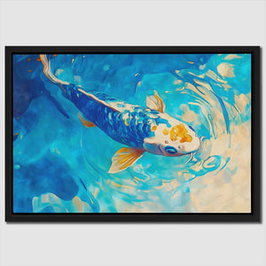 Azure Spiral Koi - Luxury Wall Art