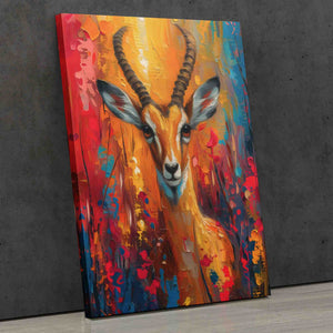 a painting of a gazelle on a wall
