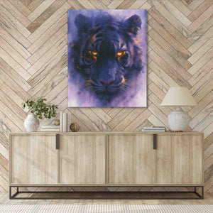 a painting of a tiger on a wall