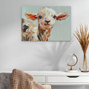 a painting of a cow on a wall