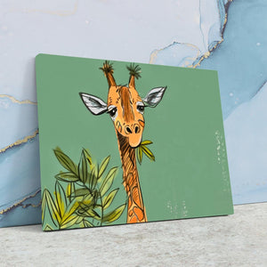 a picture of a giraffe on a green background