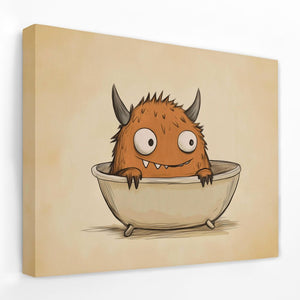 a painting of a monster in a bowl