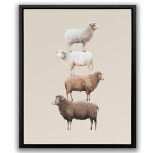 a picture of sheep standing on top of each other