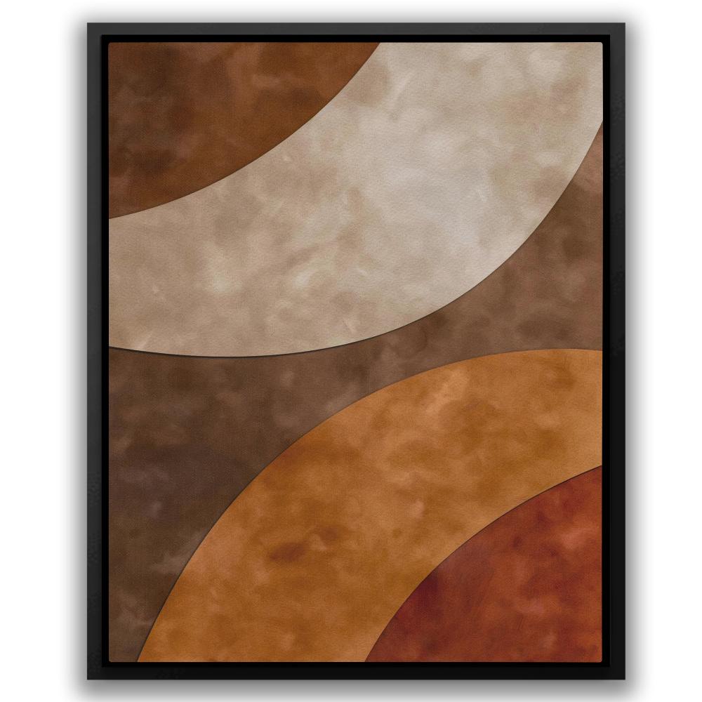 a painting of a brown, tan, and white abstract design