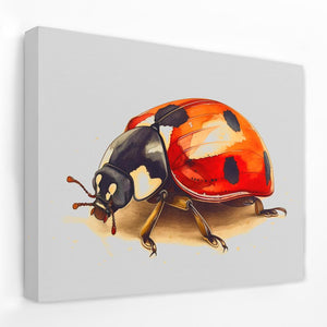 a painting of a ladybug on a white background