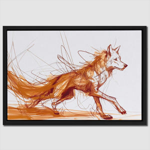 a picture of a fox running through a field