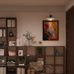 a living room with a book shelf filled with books