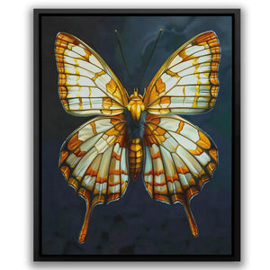 a painting of a butterfly on a black background