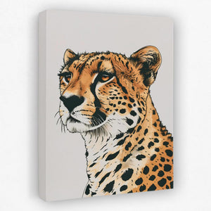 a painting of a cheetah on a white background