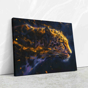 a painting of a leopard on a wall