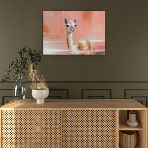 a painting of a deer in a living room