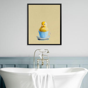 a bathtub with a rubber ducky in it