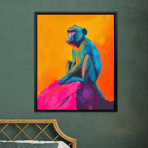 Baboon in Electric Hues - Luxury Wall Art