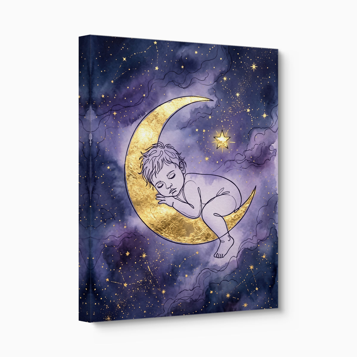 Baby Golden Moon — baby golden moon angled flush print