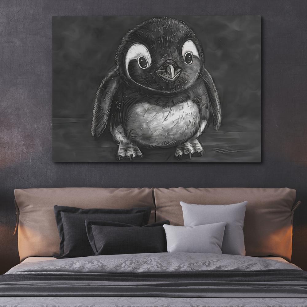 Baby Penguin Illustration - Luxury Wall Art