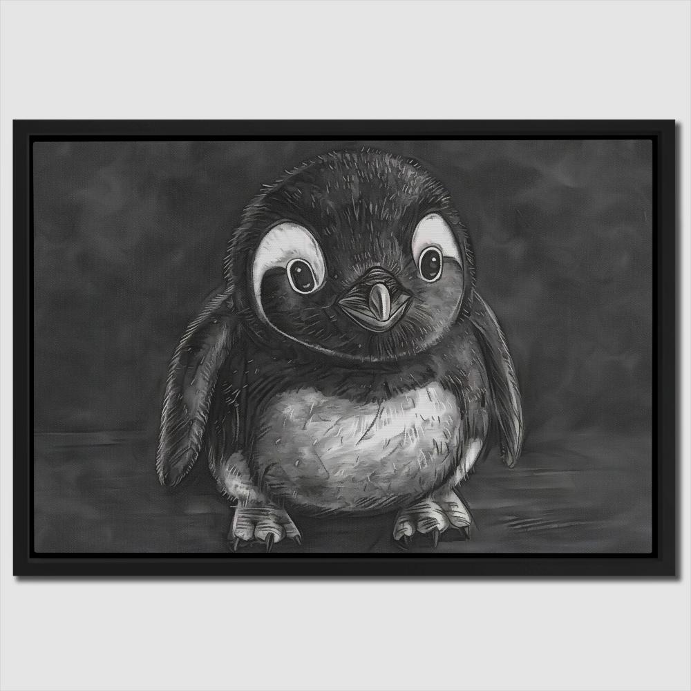 Baby Penguin Illustration - Luxury Wall Art