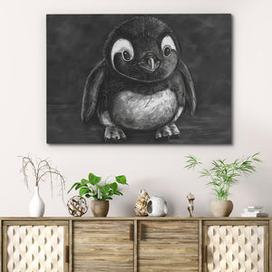 Baby Penguin Illustration - Luxury Wall Art