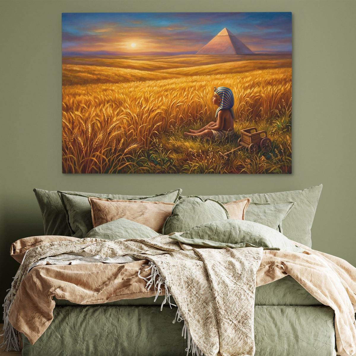 Baby Pharaoh Sunset canvas wall art, room view