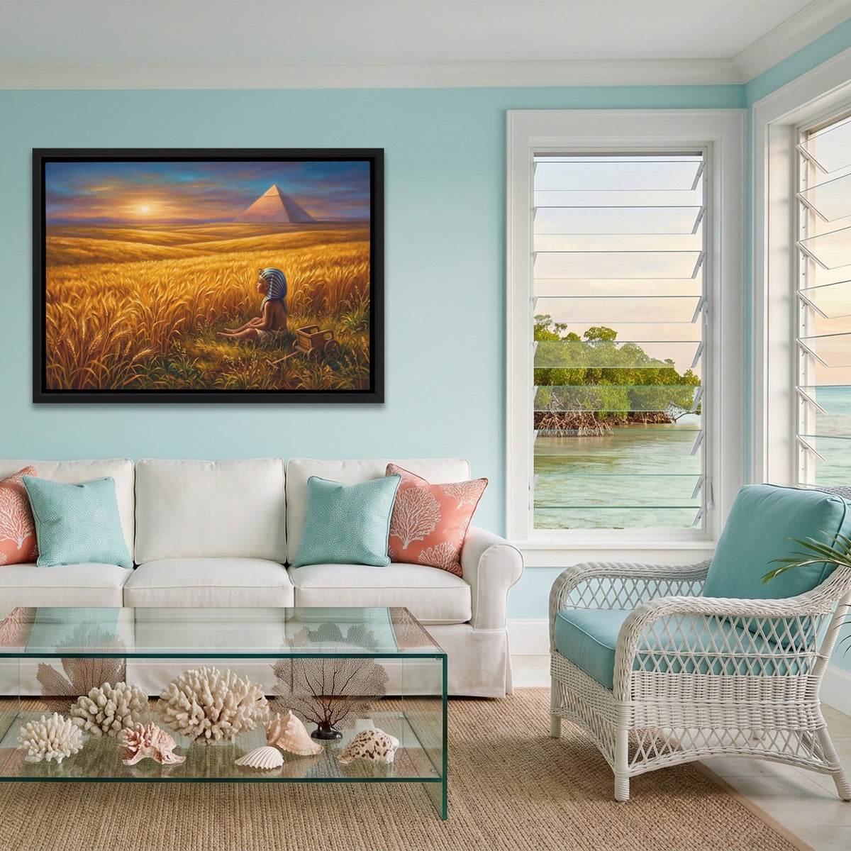 Baby Pharaoh Sunset canvas wall art, room view