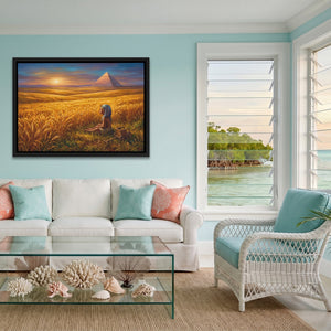Baby Pharaoh Sunset canvas wall art, room view