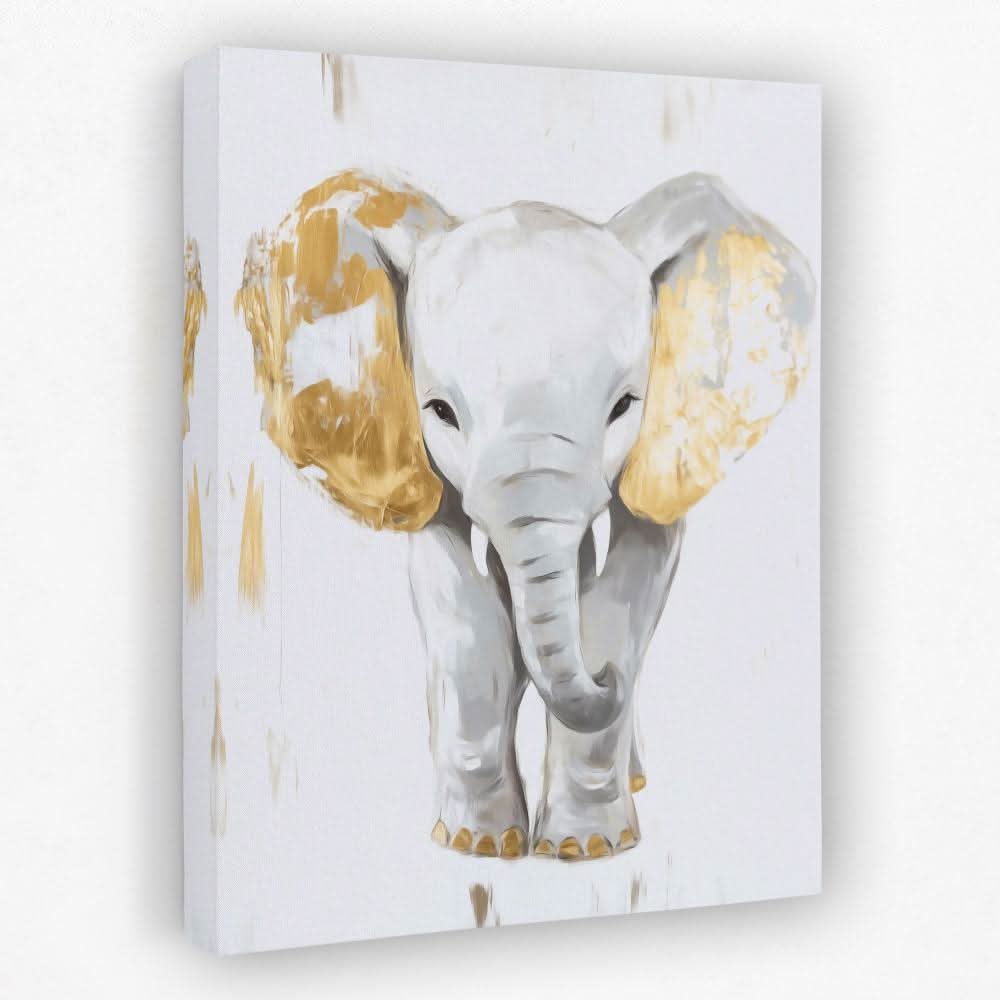 Baby White Elephant - Animals Canvas Wall Art