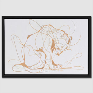 a drawing of a lion on a white background