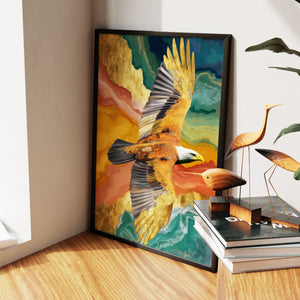 Bald Eagle Color Field — Bald Eagle Color Field New   Living Room Wall Apartment Zoom 140