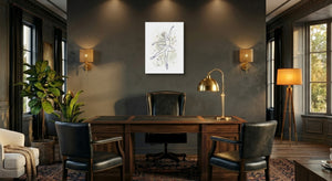 Ballerina Golden Dance — ballerina golden dance office interior with desk 1port flush print