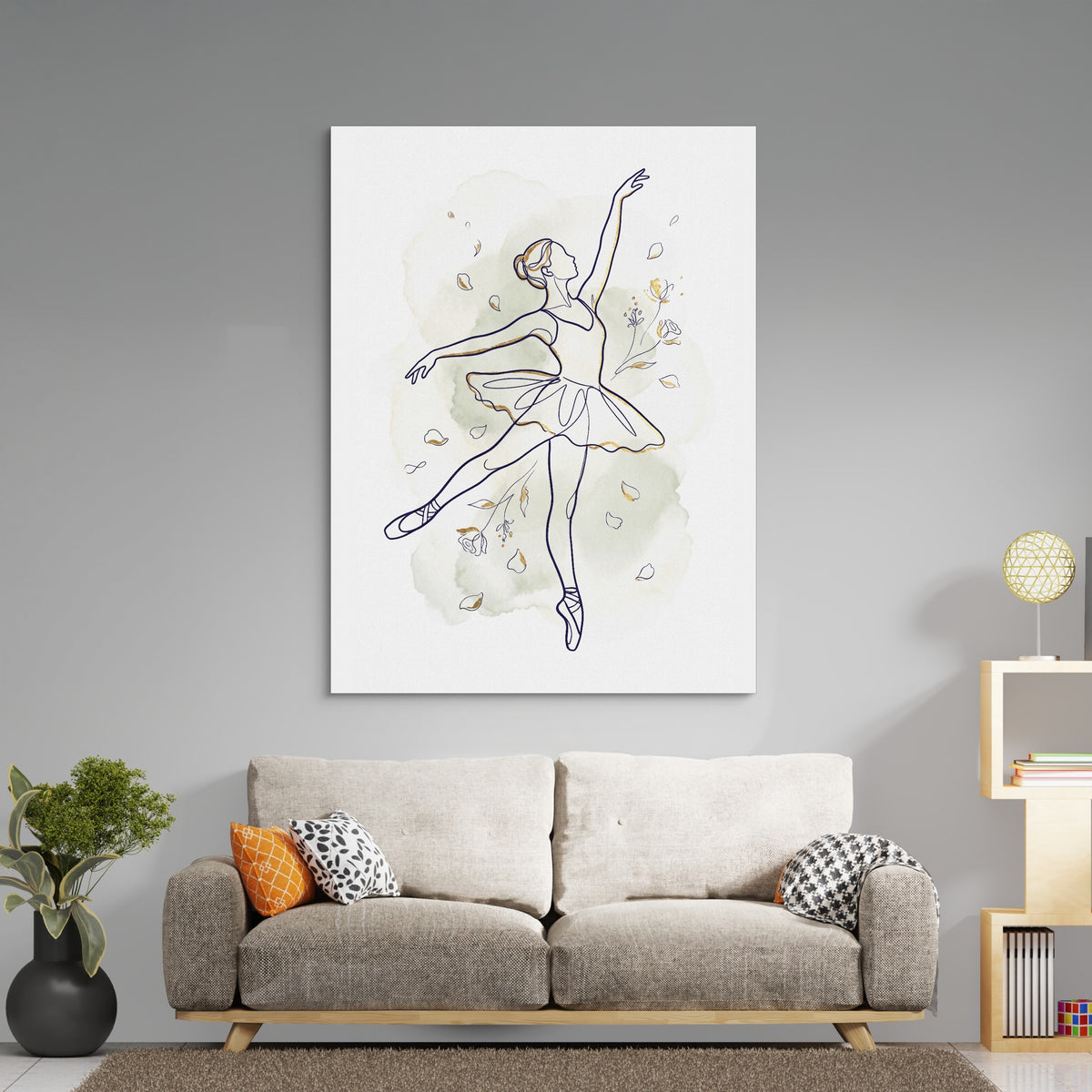 Ballerina Golden Dance — ballerina golden dance sq boring room 1port flush print