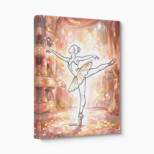 Ballerina Golden Stage — ballerina golden stage angled flush print