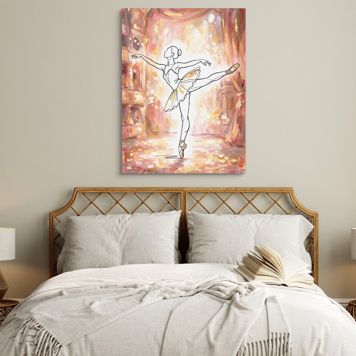 Ballerina Golden Stage — ballerina golden stage sq white bedroom 1port flush print