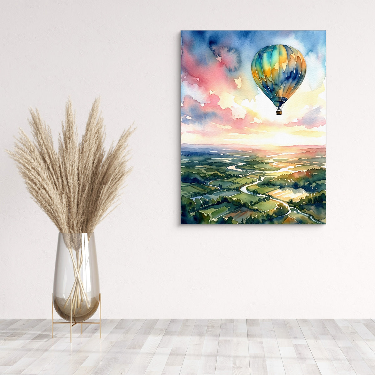 Balloon Valley Drift — balloon valley drift sq wall plant 1port flush print