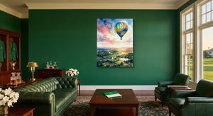 Balloon Valley Drift — balloon valley drift living room interior view 1port flush print