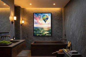 Balloon Valley Drift — balloon valley drift luxury bathroom interior 1port framed black