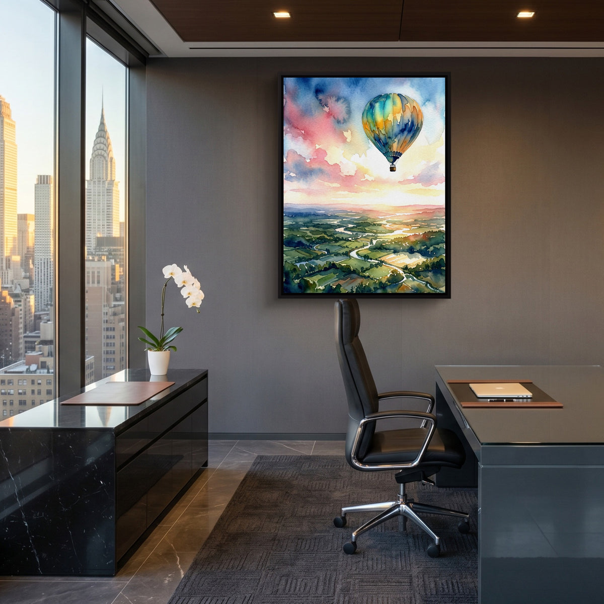 Balloon Valley Drift — balloon valley drift sq office view 1port framed black
