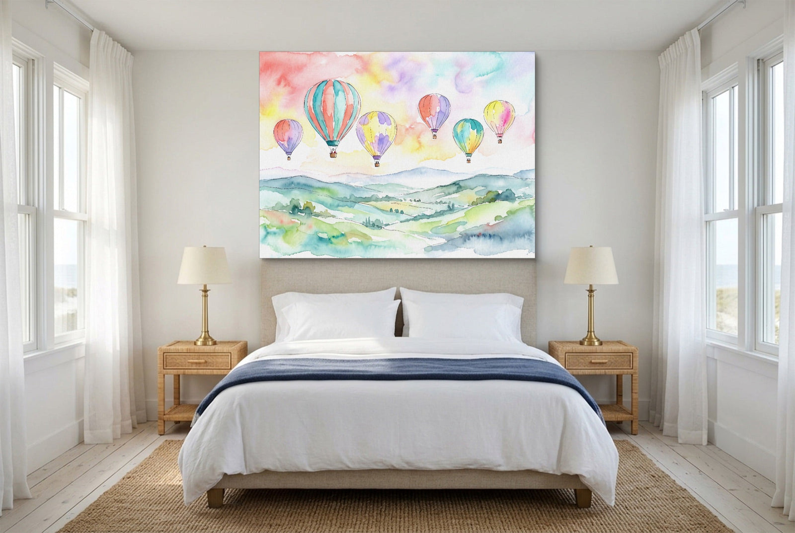 Balloons Floating Hills - Luxury Wall Art