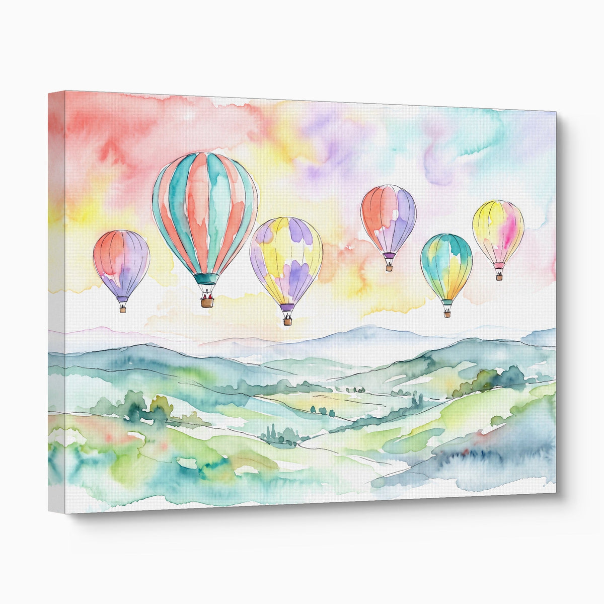 Balloons Floating Hills - Luxury Wall Art