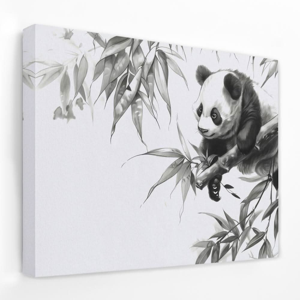 Bamboo Lover Panda - Animals Canvas Wall Art